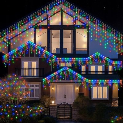 TRENDIE Vánoční světýlka LED záclona FLASH multicolor 300 LED – Hledejceny.cz