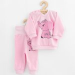 New Baby Kojenecká souprava tričko a tepláčky Happy Elephant pink – Sleviste.cz