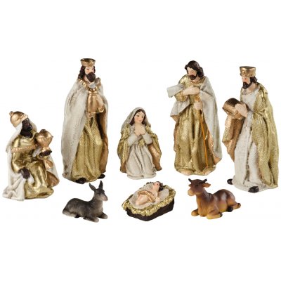 Figurky Betlém 8ks, 12 cm, krémová/zlatá barva, Kaemingk – Hledejceny.cz