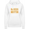 Dámská mikina s potiskem AWDis Hoodie mikina Pivní design No Beer No Fun Arktická bílá