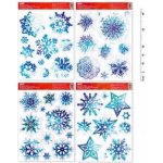 Anděl fólie 211 vločky a hvězdy modré s glitry 38x30 cm – Hledejceny.cz