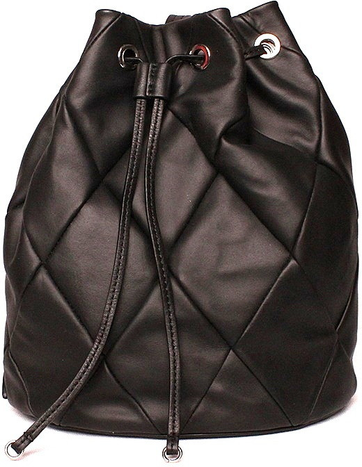 Gianni Conti Luxusní černý kožený batoh kabelka na rameno 318