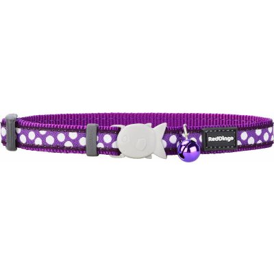 Red Dingo obojek pro kočky White Spots on Purple 12 mm – Zboží Dáma