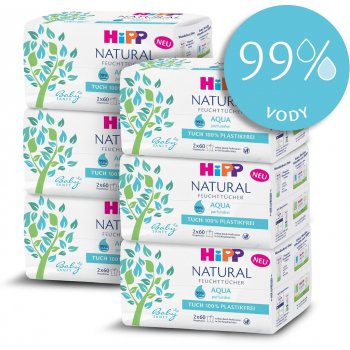 HiPP Babysanft čisticí vlhčené ubrousky Aqua Natural 6 x 2 x 60 ks od 599  Kč - Heureka.cz