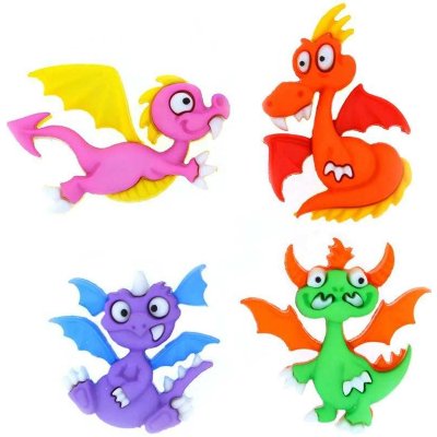 Pro Háčkování Knoflík exclusive - dráčci 4 ks – Zboží Dáma