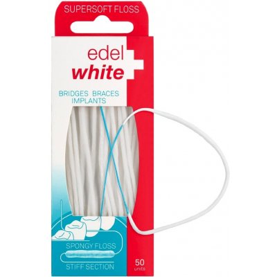 Edelwhite Edel+White Supersoft Bridge and Implant dentální nit 50 ks – Hledejceny.cz