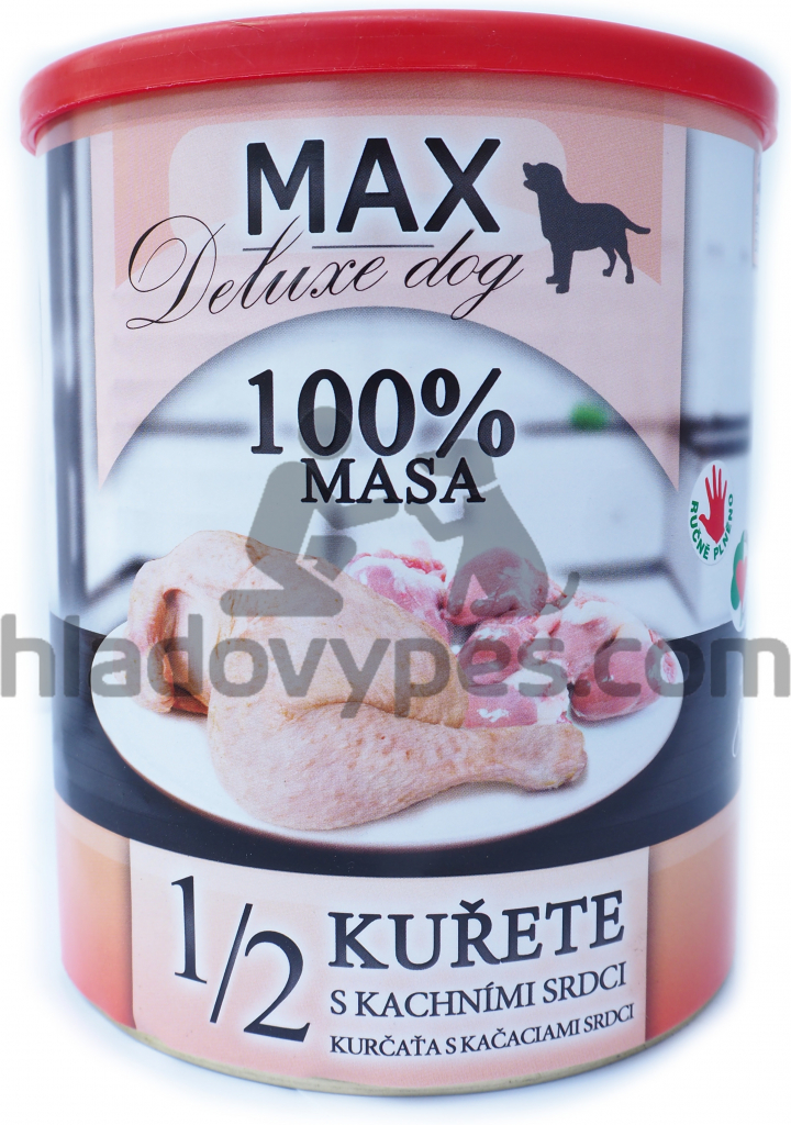 Max Deluxe Adult 1/2 kuřete s kachními srdci 800 g