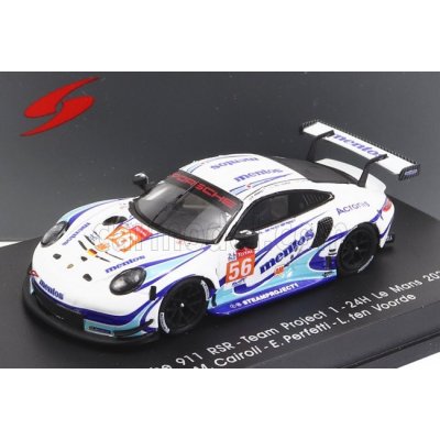 Spark-model Porsche 911 991-2 Rsr 4.0l Team Project 1 N 56 24h Le Mans 2020 M.cairoli - E.perfetti - L.ten Voorde 1:87 Bílá Světle Modrá