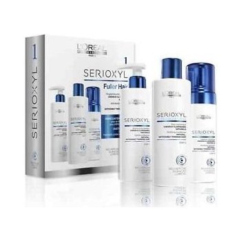 L'Oréal Paris Professionnel Serioxyl pro přírodní vlasy šampon 250 ml + zhušťující péče 250 ml + zhušťující pěna 125 ml dárková sada