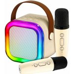 MG Sing Set Bluetooth karaoke mikrofony reproduktor béžový – Zboží Mobilmania