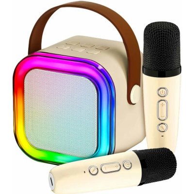MG Sing Set Bluetooth karaoke mikrofony reproduktor béžový – Zboží Mobilmania