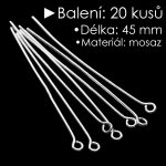 Stříbrná jehla, 45mm (20ks) – Zboží Dáma