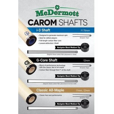 McDermott Špice karambol Classic All-Maple Shaft carom QR rychlozávit – Sleviste.cz