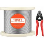 SucceBuy Ocelové lano 304,8M 3,2MM 1x19 Splétané z Z Nerezové Oceli – Hledejceny.cz