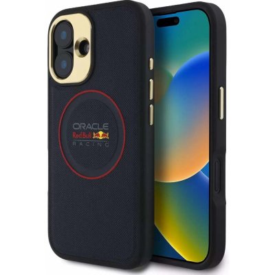 Red Bull PU Leather Red Ring MagSafe Zadní Kryt pro iPhone 16 Navy – Zboží Mobilmania