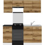 Kuchyňská linka 170 Junona s pracovní deskou Bílá/dub delano světlý/metalická břidlice černo-zlatá K24-JUNONA_MODUL_WER_2/170_ZBL Black Red White – Hledejceny.cz