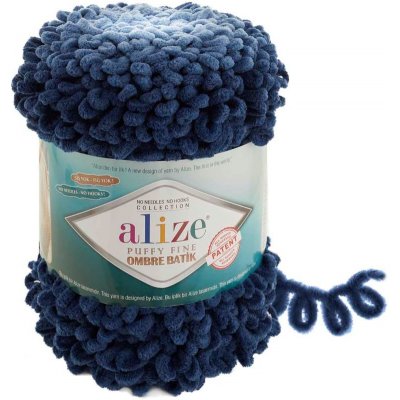 Alize Puffy Fine Ombre Batik 7266 tmavě modrá – Zboží Mobilmania