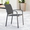 Zahradní židle a křeslo DEOKORK Hliníkové křeslo s textílií LIVORNO (antracit)