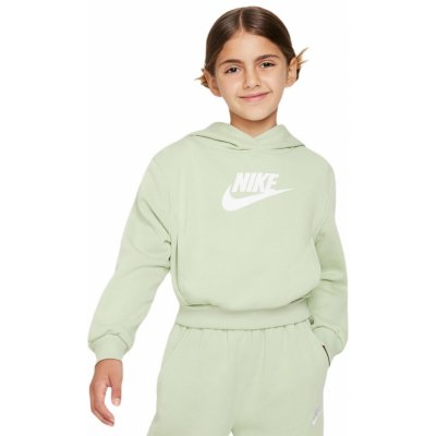 Nike Sportswear Club Fleece Crop Hoodie honeydew/white – Zboží Mobilmania