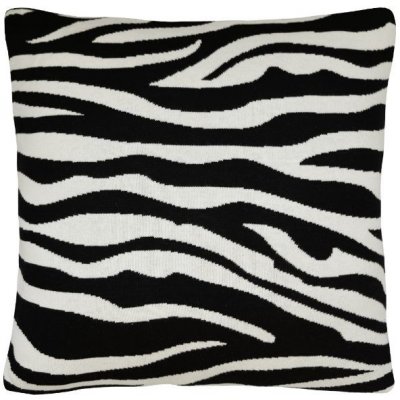 SCANquilt pletený Design zebra černosmetanová 45 x 45 cm