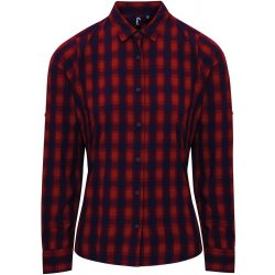 Premier Workwear dámská bavlněná kostkovaná košile Červená / tmavě modrá