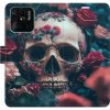 Pouzdro a kryt na mobilní telefon Xiaomi Pouzdro iSaprio Flip s kapsičkami na karty - Skull in Roses 02 Xiaomi Redmi 10C