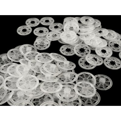 Plastové patentky / stiskací knoflíky Ø25 mm, malé, 1 transparent – Sleviste.cz
