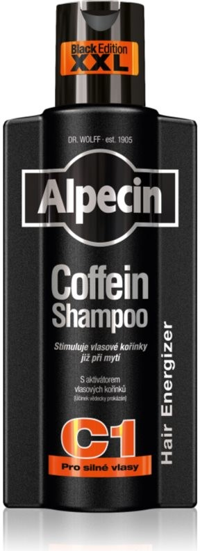 Alpecin Coffein Shampoo C1 Black Edition kofeinový šampon pro muže stimulující růst vlasů 375 ml