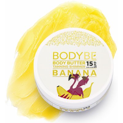 Bodybe opalovací máslo SPF15 s třpytivým efektem Banana 150 ml