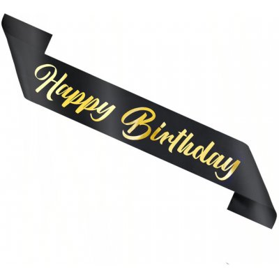 Šerpa narozeninová Happy Birthday černá – Sleviste.cz