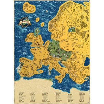Stírací mapa Evropy XL zlatá – Hledejceny.cz