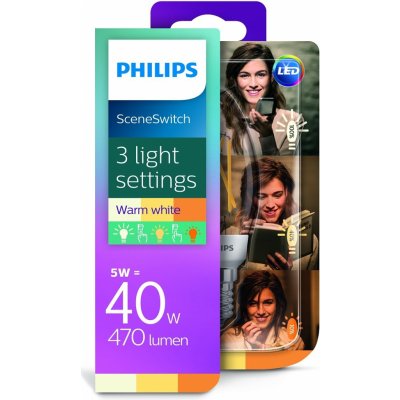 Philips LED žárovka Classic LEDCandle Dimmable E14 5-40W 2700/2500/2200K 230V B35 čirá stmívatelná P809754 – Zboží Mobilmania