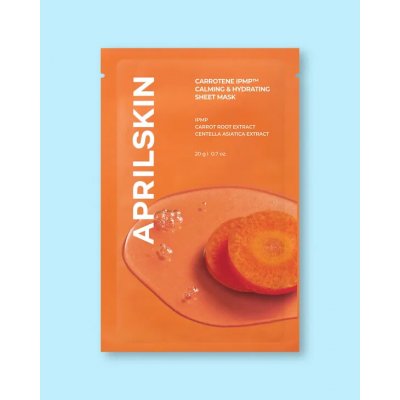 Aprilskin - Carrotene IPMP Calming & Hydrating Sheet Mask - Zklidňující plátýnková pleťová maska - 1ks/20g – Zboží Dáma