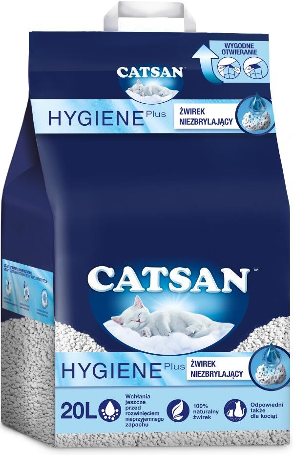 CATSAN Hygiene Plus přírodní pro kočky 20 l