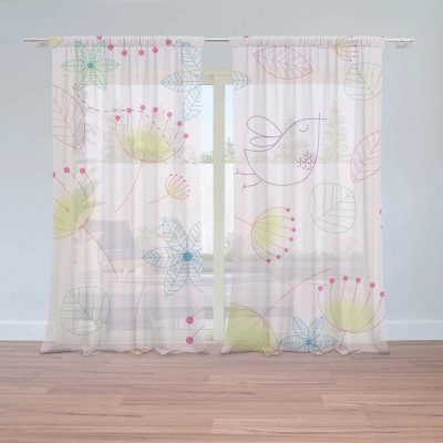 Sablio Záclony Barevné obrázky: 2ks 150x250cm – Zboží Mobilmania