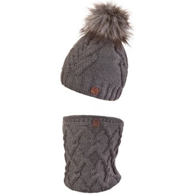 Baridi Wear Set pletená čepice s BAMBULÍ a nákrčník Outlast tm.šedá – Zboží Mobilmania