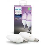 Philips Hue White and Color Ambiance Bluetooth LED žárovka E14 set 2ks 8719514356719 2x4W 2x470lm 2000-6500K RGB – Zboží Živě