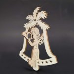 AMADEA Dřevěná ozdoba 3D zvonek anděl s lesním rohem 9 cm – Hledejceny.cz