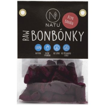 Natu Bonbónky červená řepa-banán Raw 60 g