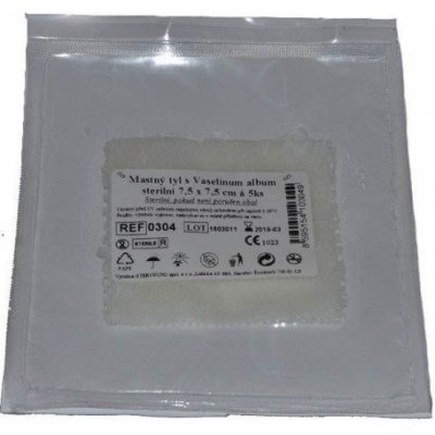 STERIWUND Mastný tyl s Vaselinum album sterilní 7,5 x 7,5 cm á 5 ks