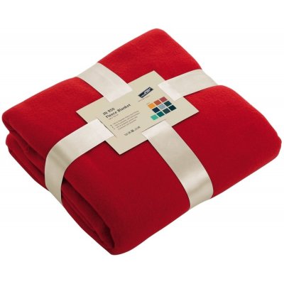 James & Nicholson fleece deka JN950 Červená 130x170 – Sleviste.cz