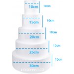 Polystyrenový Dortový korpus I 5 pater I Ø 30, 25, 20, 15 a 10cm I výška 50cm I dutý, barva bílá – Zboží Dáma