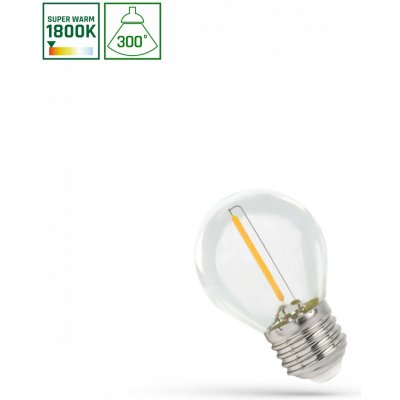 Spectrum LED filament žárovka G45 E27 1W 60 lm 1800K – Hledejceny.cz