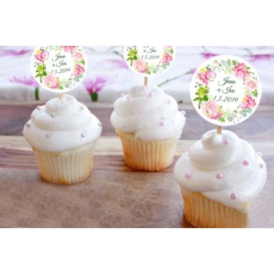 Zápichy do cupcakes - věnec hortenzie - 12 ks – Hledejceny.cz