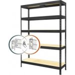 Kovona Praktik 1800 x 1200 x 450 mm 5 polic černá kov VRPRV1801204505C0001 – Zboží Dáma
