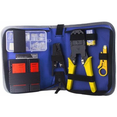 W-star Sada nářadí pro síťaře WSNF1206, 9ks krimpovací kleště, tester rj45, ořezávač, UTP – Zboží Dáma