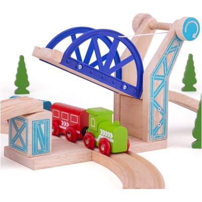 Bigjigs Rail Modrý zvedací most – Zboží Mobilmania