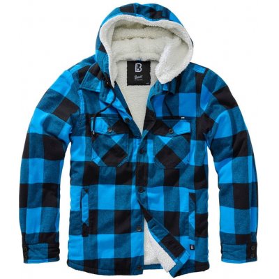 Brandit bunda Lumberjacket Hooded černá modrá – Zboží Dáma