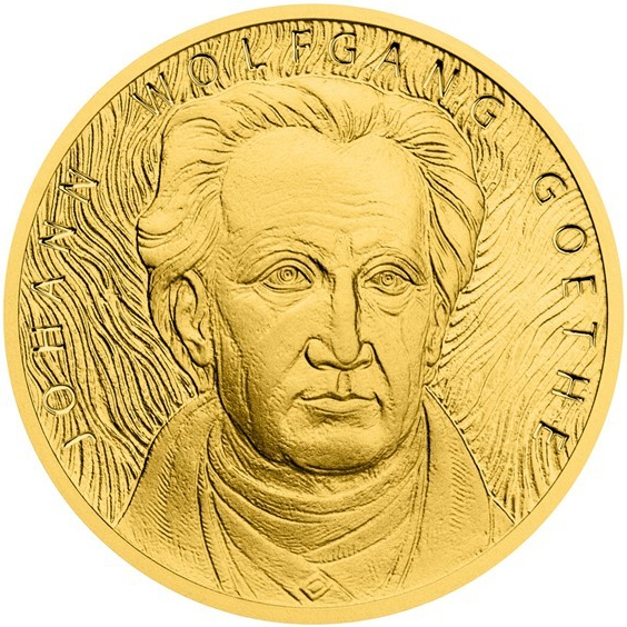 Česká mincovna Zlatá půluncová mince Johann Wolfgang Goethe 15,56 g