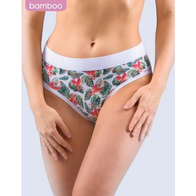 GINA dámské kalhotky klasické širší bok šité s potiskem Disco Bamboo 2 10268P petrolejová lahvová – Zboží Dáma